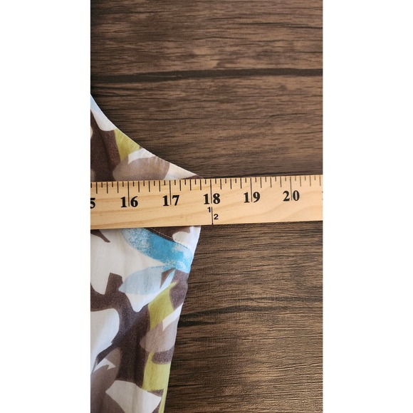 J Jill Floral Sleeveless 100% Cotton Dress Size 10 Brown Blue Tropical NWT - Picture 6 of 7